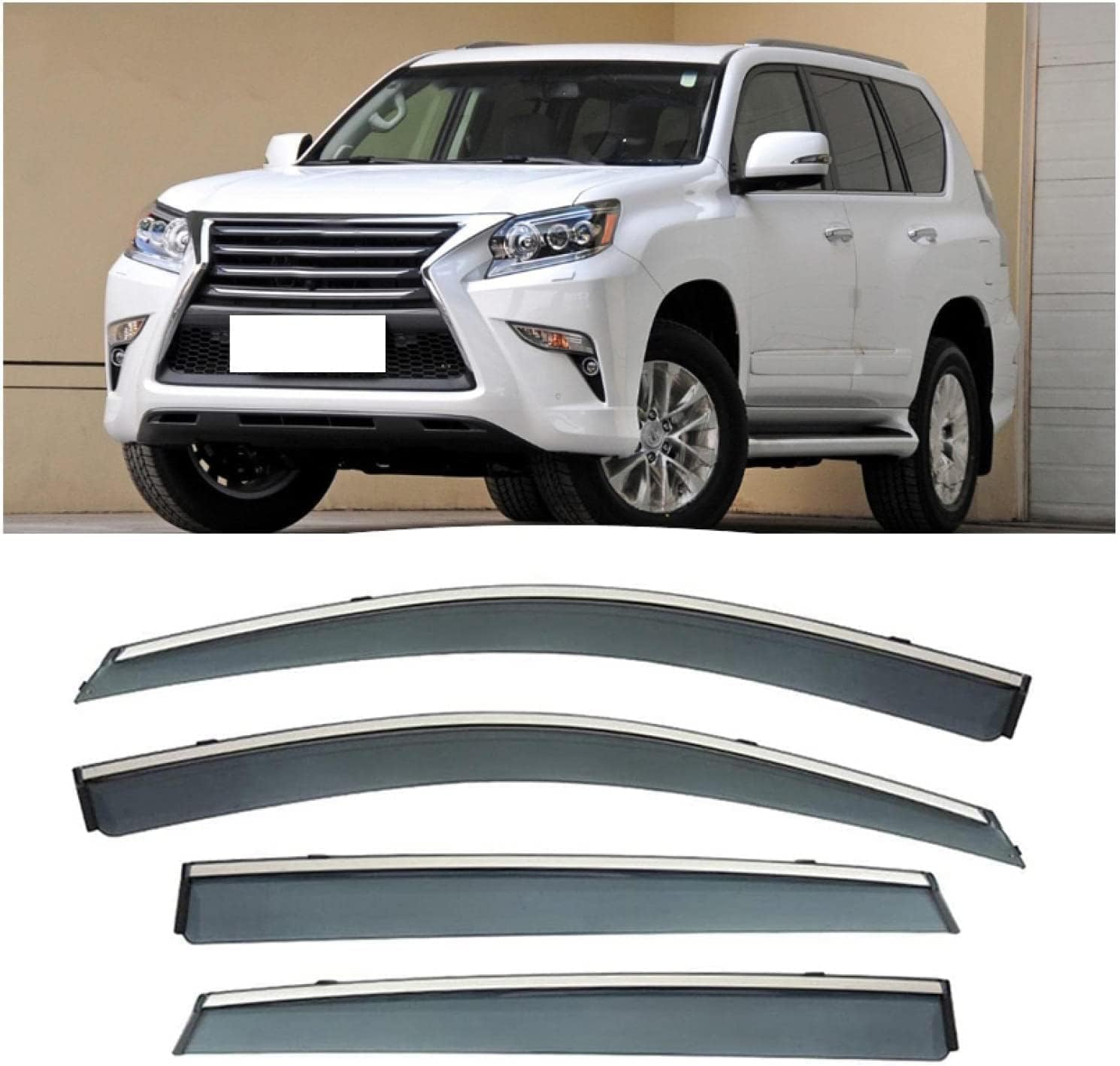 PANXUC Car Wind Deflectors for Lexus GX400 2012-2016, Side Window Wind Rain Deflector Window Visor Sun Rain Guard Smoke Guards