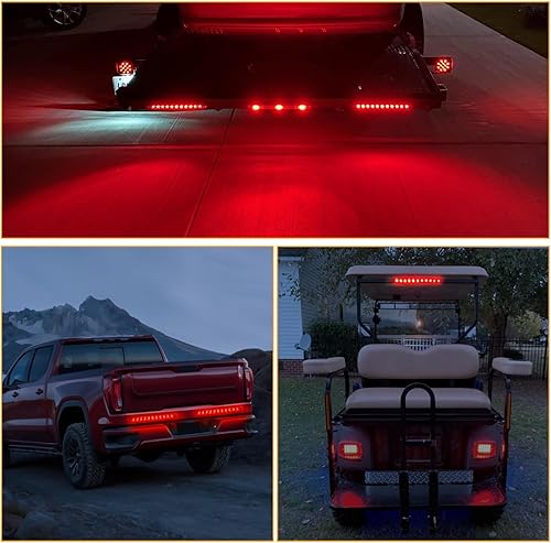 Miniatura 7 de GOOACC Barra de luz LED para remolque de 16 pulgadas, 2 unidades, 11 luces LED rojas para estacionamiento, freno de funcionamiento, luz de giro,