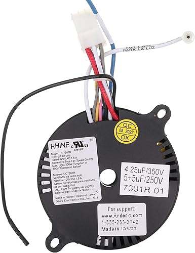 Miniatura 6 de Anderic Receptor UC7031R-01 para Hampton Bay Home Decorators Collection y ventiladores de techo Altura, receptor de ventilador de techo 7301R-01.