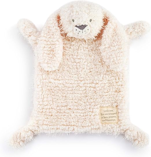 DEMDACO Wrapped in Prayer Cream Color and Pink 12 x 9 Inch Children's Stuffed Animal Blankie Bunny