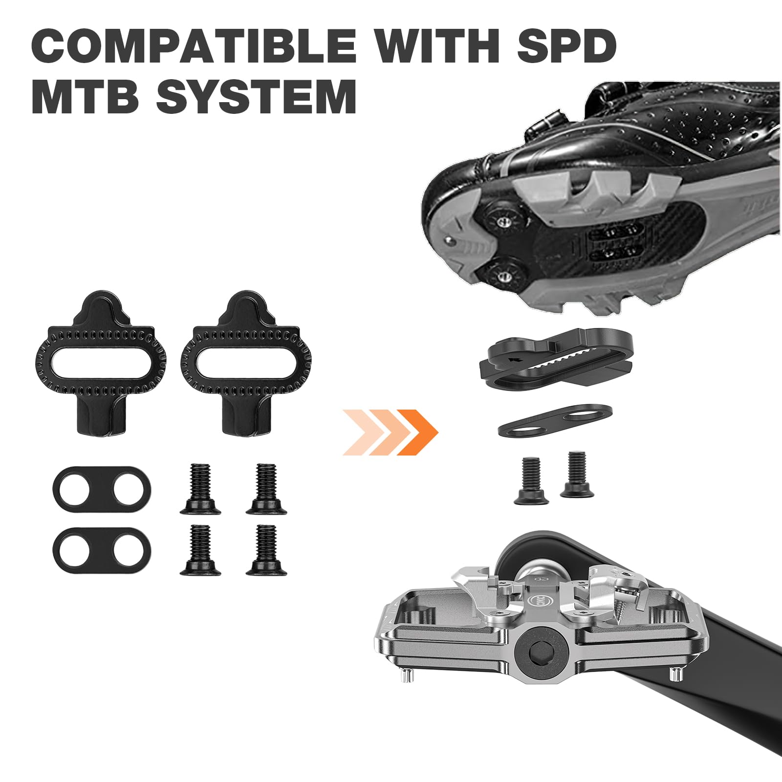 Pedali Shimano SPD Thinvik A Doppia Faccia – Piattaforma E Automatici Per MTB, Attacco 9/16", Con Tacchetti Inclusi, Nero/argento