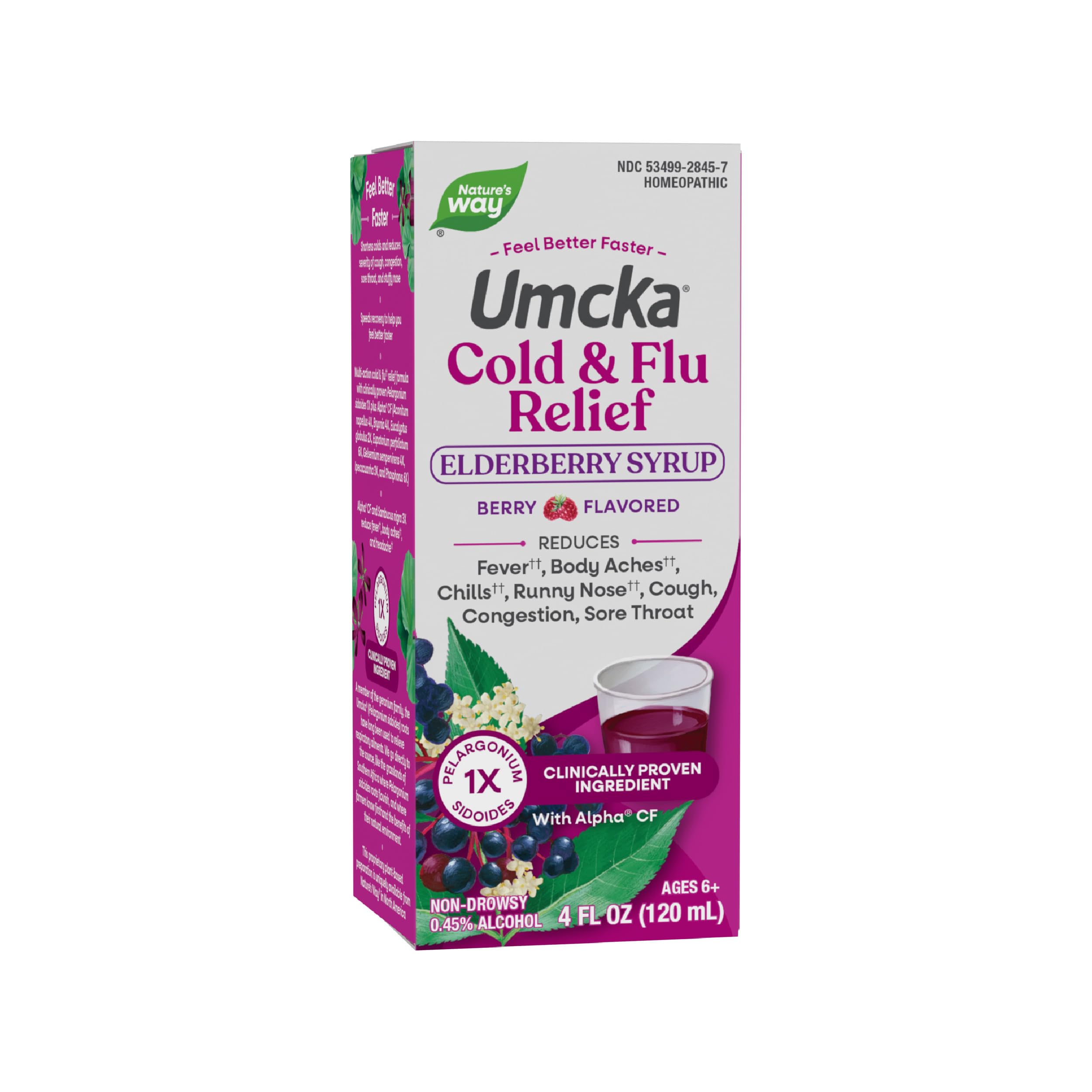 Umcka Elderberry Intensive Cold And Flu Soothing Syrup 4 Oz.