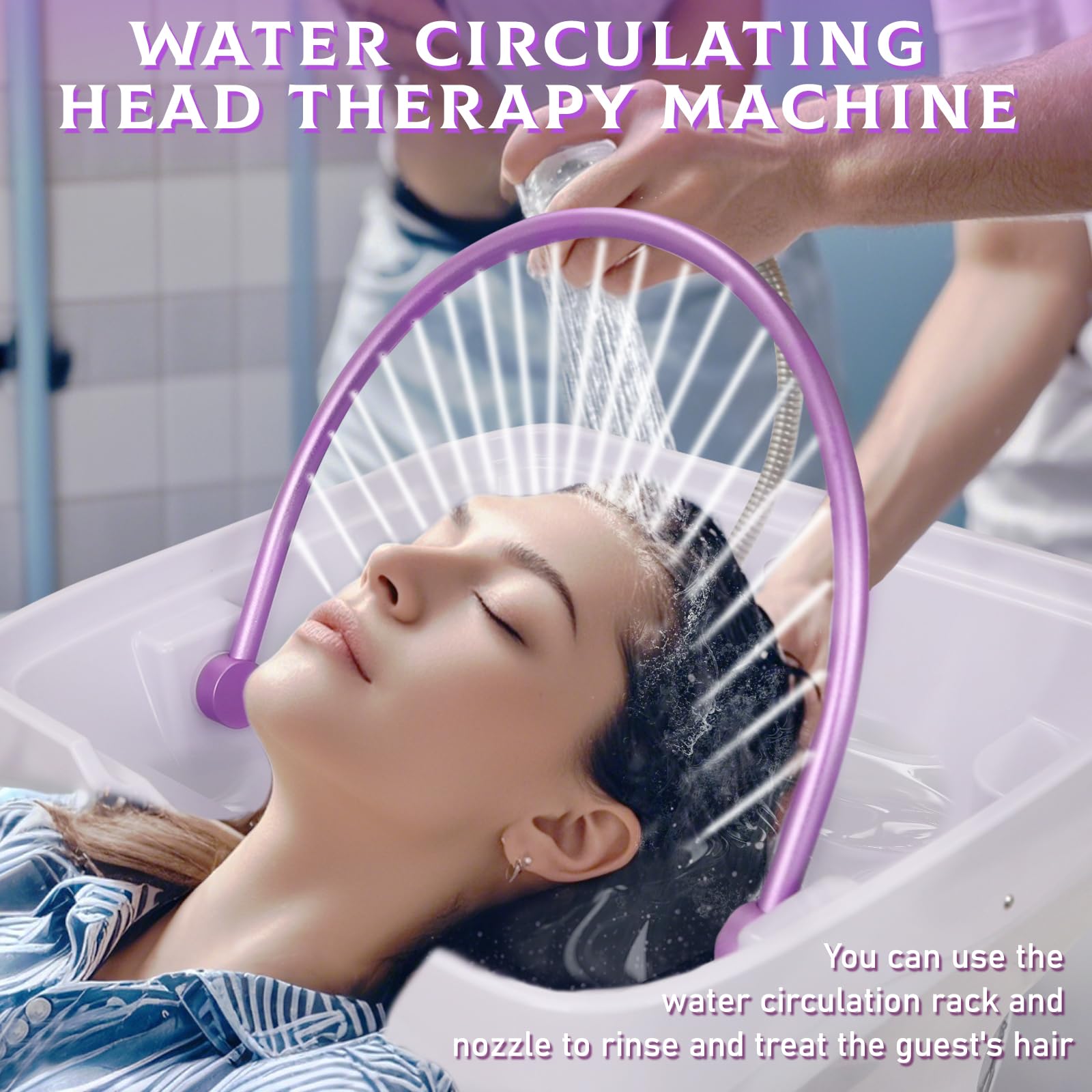 TooMiMo Lightweight Head Spa Equipment with Water Circulation | Adjustable Headrest & Washable Filter | Supports Fumigation & Light Therapy | Portable, Tankless Design for Salons & Spas