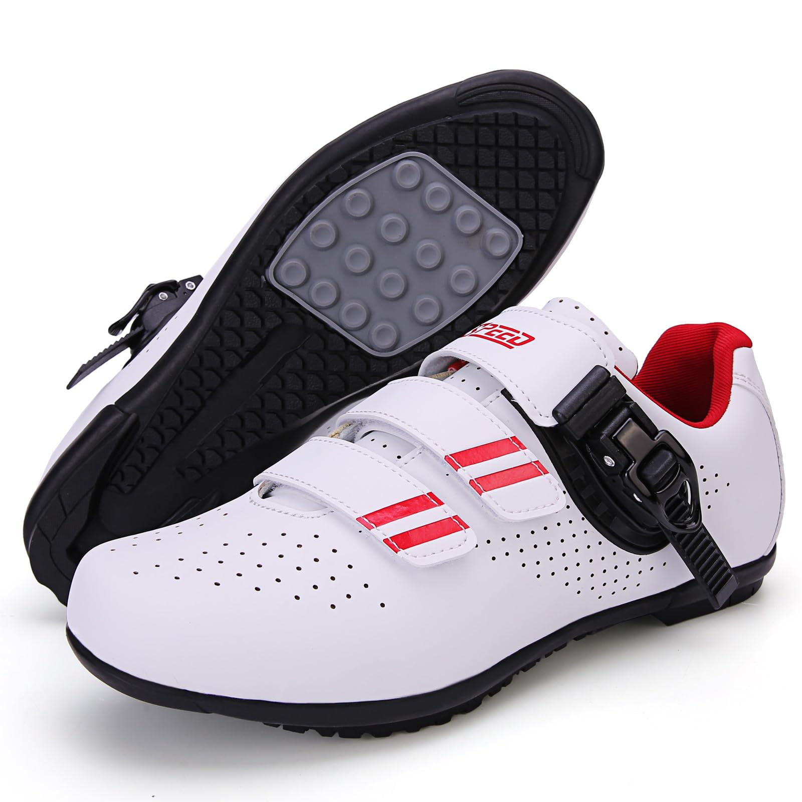 Hixingo Zapatilla de Ciclismo Mujere Hombre Zapatos Bicicleta de Carretera Montaña Exterior MTB Compatibles con Suela de Goma, Zapatillas de Ciclismo Unisex Adulto Respirables