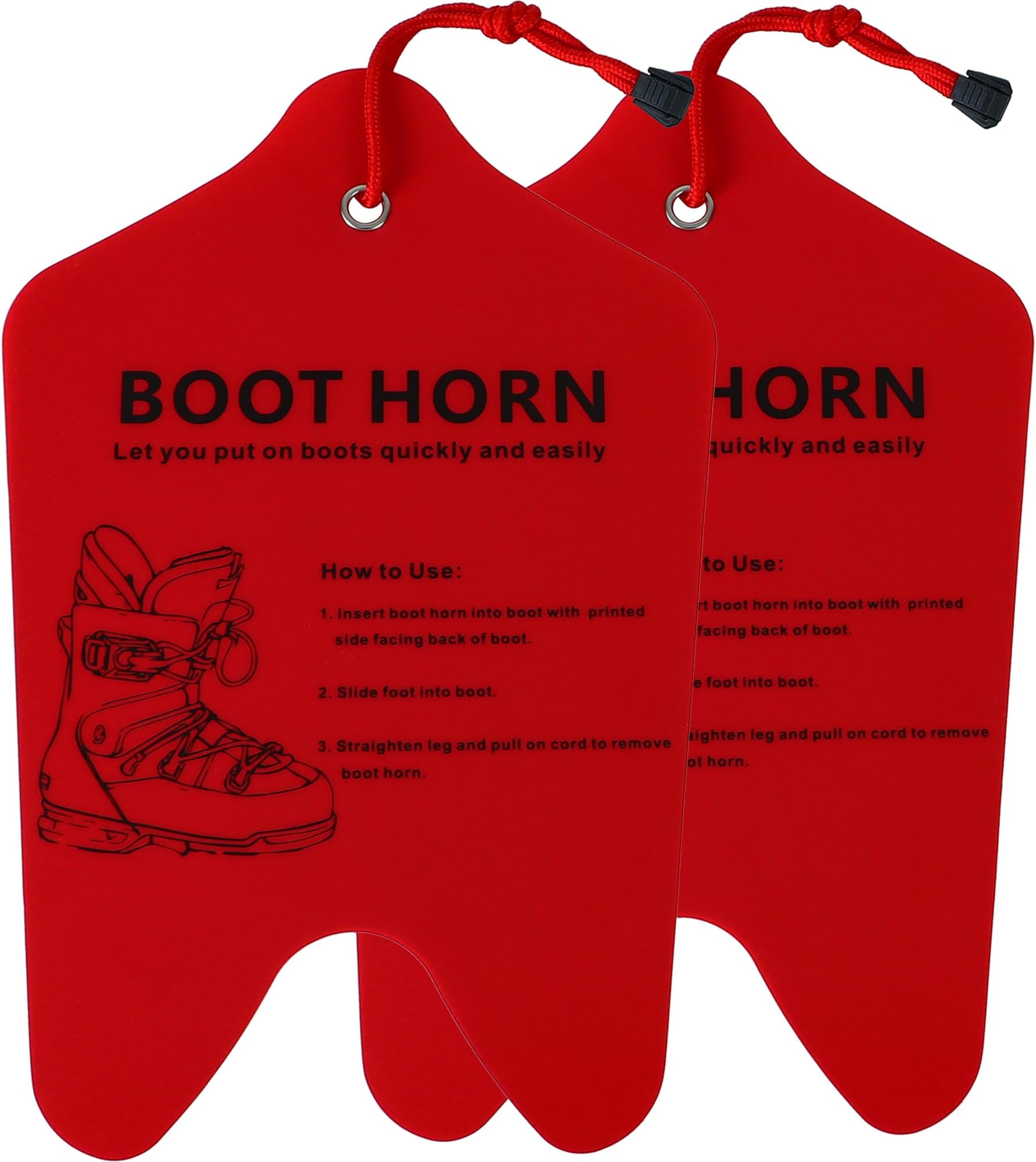 2 Pack Ski Boot Horn 13 inch Ski and Snowboard Boot Horn Cuttable Shoe Horn for Ski Boots, Helps Insert Boot Liners