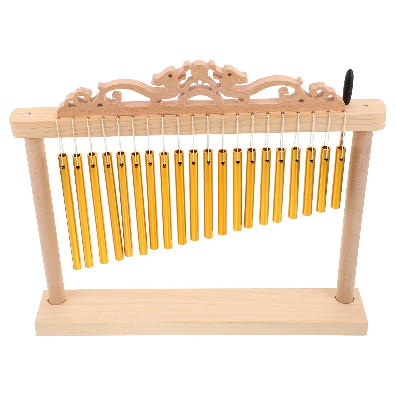 Zerodeko Instrumento de Percusión Xilófono de 20 Notas con Estructura Estable y Calibración Precisa, Madera y Metal Dorado, Incluye Mazo para Uso en Casa o Escenario