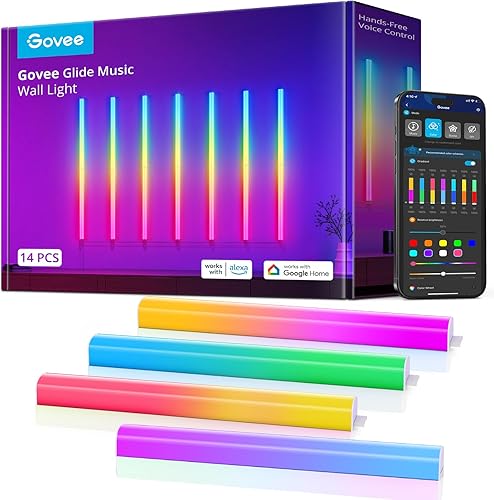 Govee Glide RGBIC - Luces de pared luces de pared de música que funcionan con Alexa y Google Assistant barras de luz LED inteligentes para juegos