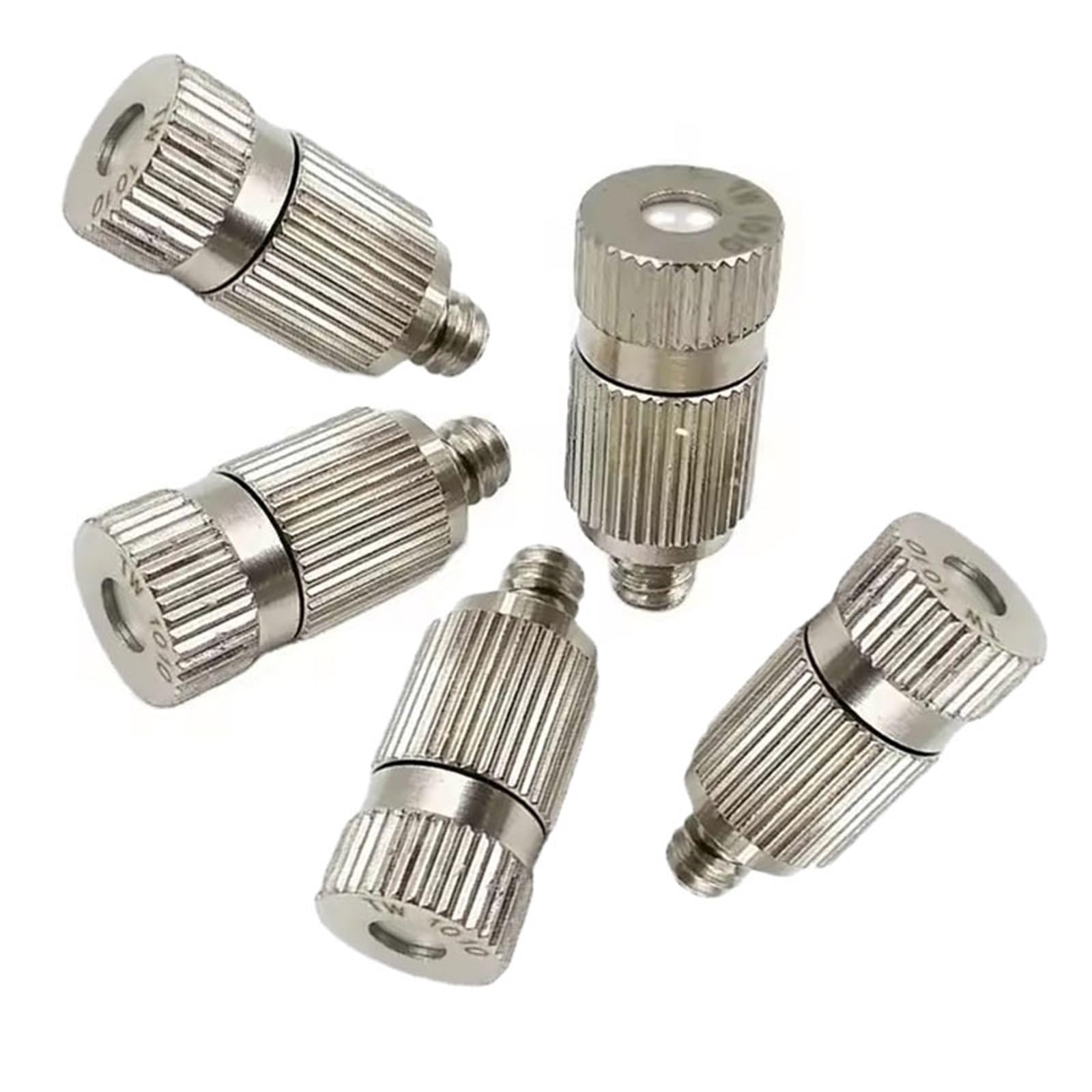 High Pressure Misting Nozzles, 5 Pcs, Adj Brass Atomizing Nozzle 10/24 UNC Orifice 0.1-1.0mm(Orifice 0.1mm)
