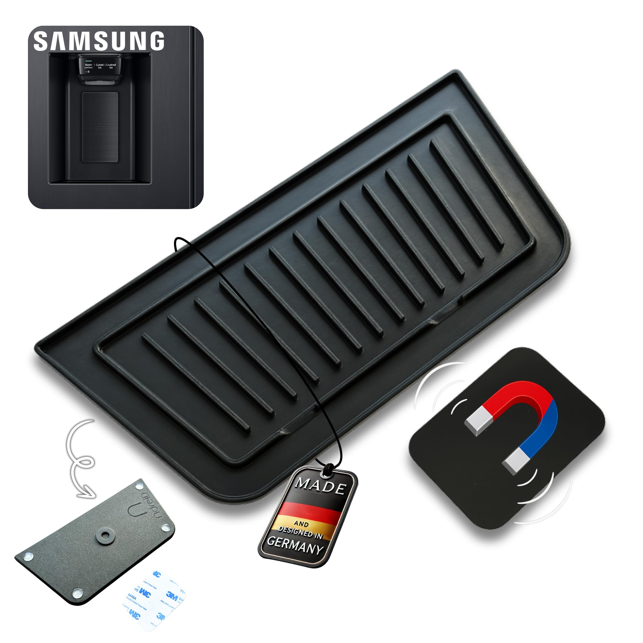 Taca odwadniająca do lodówki z dozownikiem wody i lodu dla Samsung | Wysokiej jakości dopasowanie | Magnetyczna | MultiDoor, SideBySide