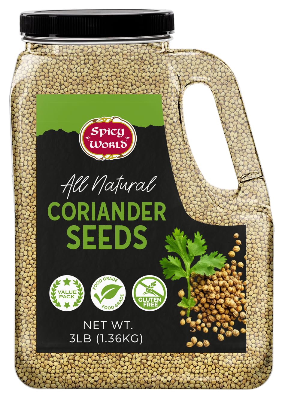 Spicy World Coriander Seeds 3 lb Jar
