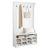 VASAGLE Appendiabiti Ingresso con Panca Scarpiera, Mobile Ingresso con Porta Scarpe