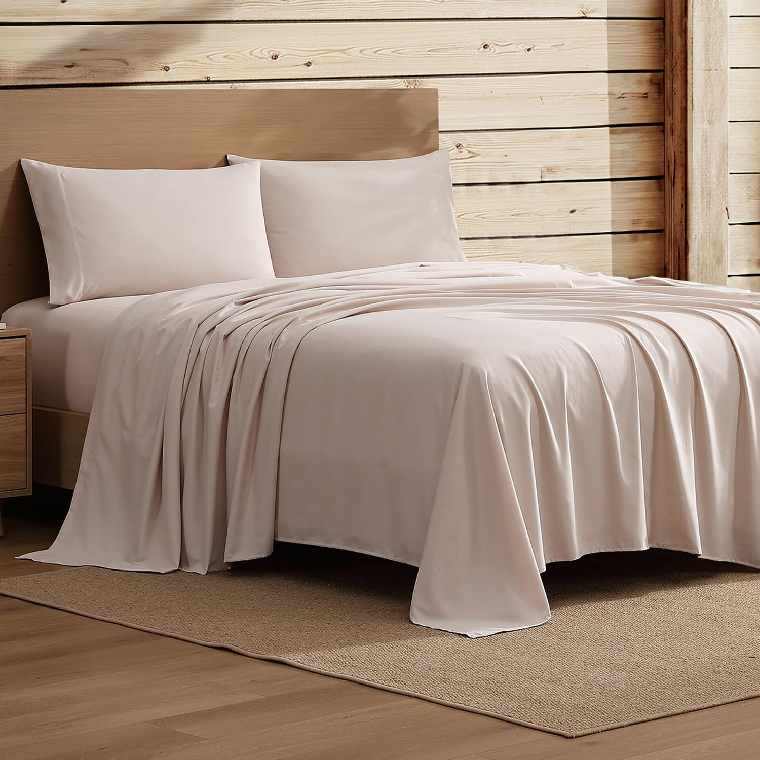 Coleman Twin XL Sheets Set – Durable Home Bedding with Outdoor Heart, Stylish &amp; Reliable for Bedroom or Cabin – Premium Solid Color, Built for Comfort, Style &amp; Occasional Outdoor Use, Beige