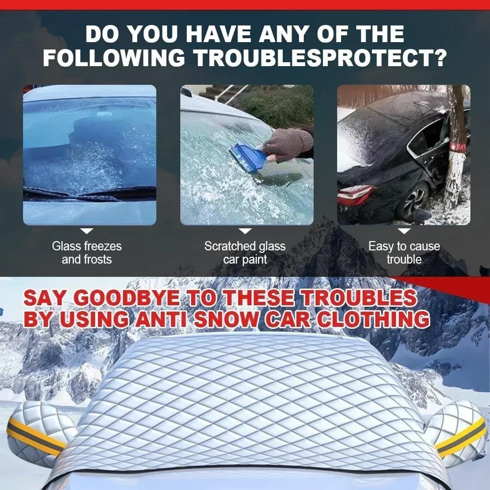Générique Pare-Brise Voiture Pare-Neige Avant Arrière Bloc Couverture Visière Protection Extérieure Neige Hiver Accessoires Extérieurs Anti Gel Pare Protection Voiture | Without magnet
