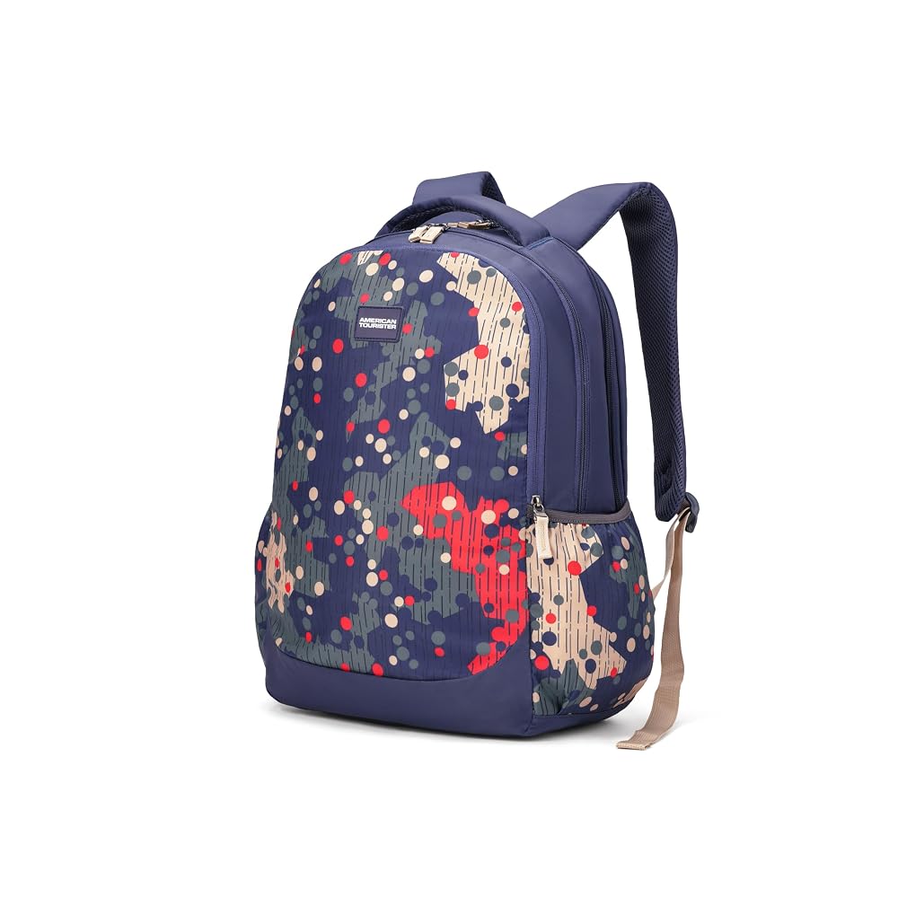 American Tourister Poppin Dot Stylish Backpack | 32L Volume | 3 Compartments | Ergonomic Design | School & College Bag f