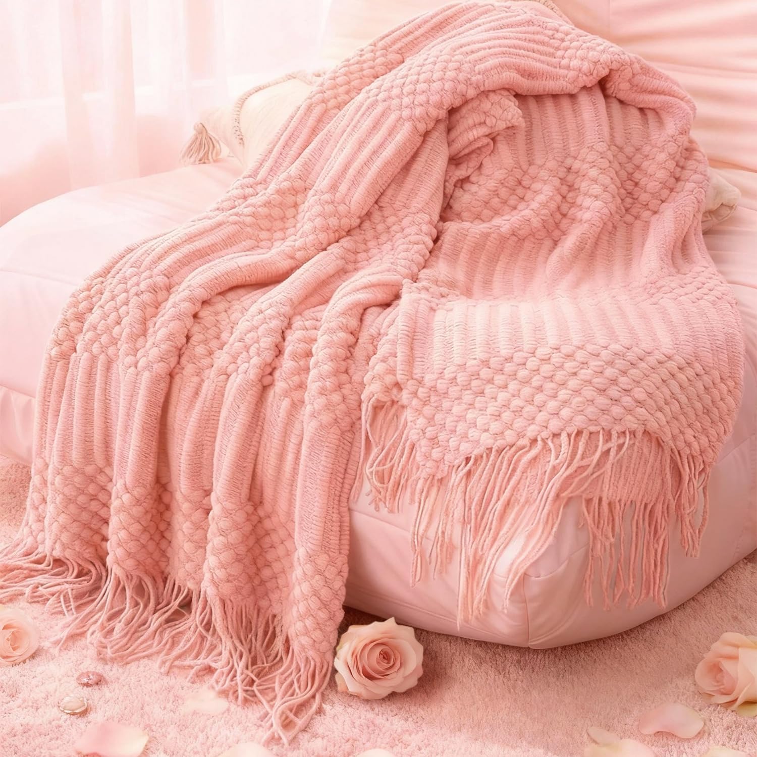 Valentines Day Gifts for Her Women Girlfriend Wife Mom Daughter, Happy Birthday Gifts for Women Mom Best Friend Sister, Self Care Get Well Care Package Relaxing Spa Gift Basket Set w/ Fringed Blanket - Image 3