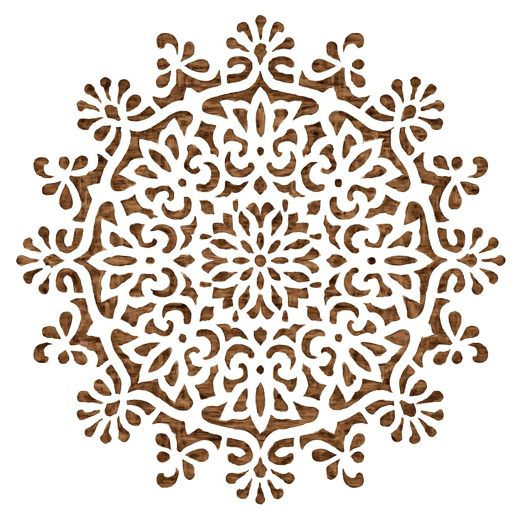 Mandala Stencil Reusable Floral Geometric Template 12x12 Inch Laser Cut Design for DIY Wall Art Furniture Painting Boho Crafts