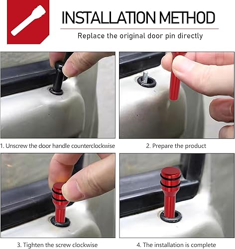 Miniatura 23 de 4 piezas de cubierta de metal antiarañazos antioxidante para puerta interior de automóvil, cerradura de puerta de seguridad modificada plateado