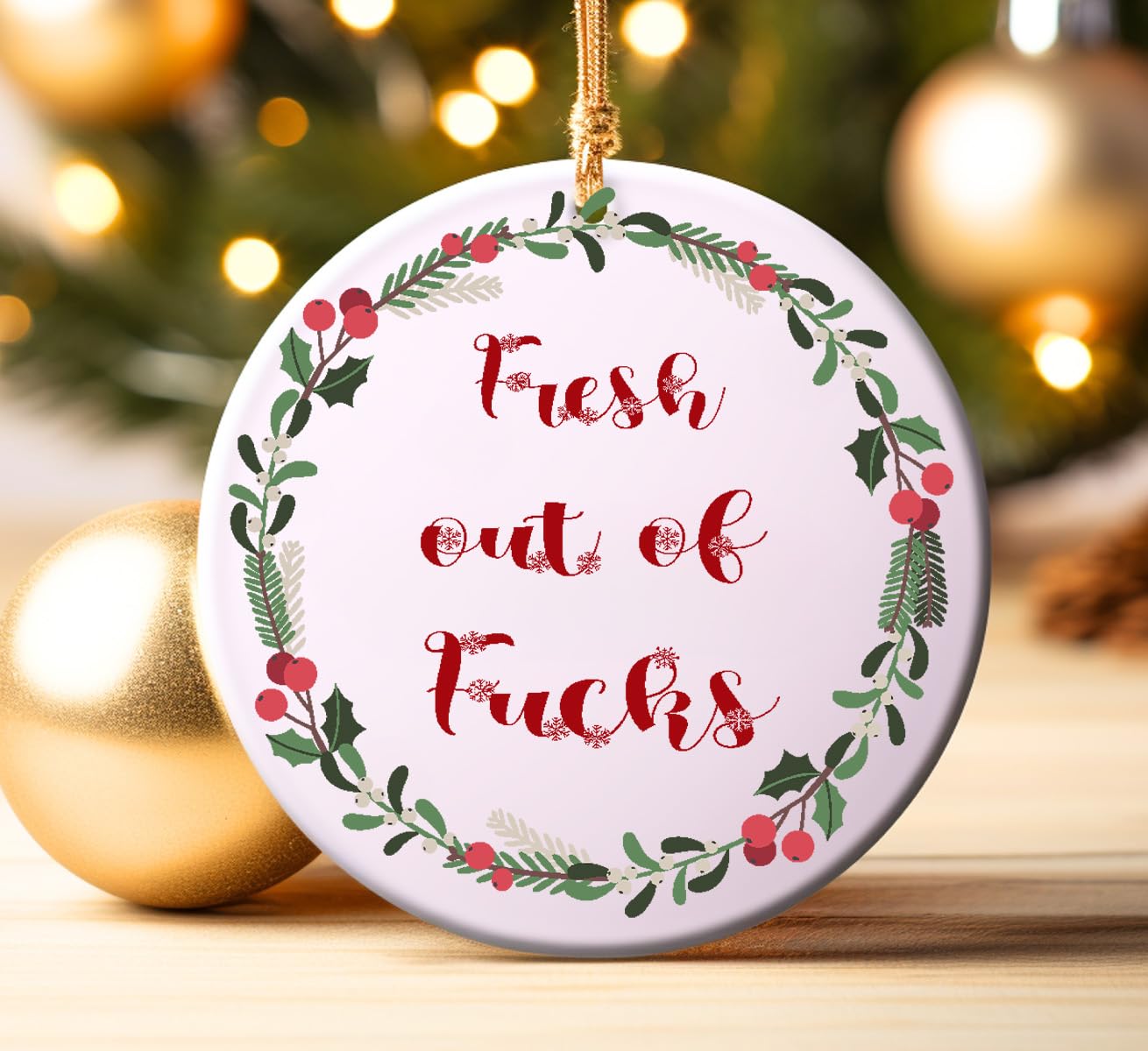 Colourbat Gift Box Secret Santa "Fresh Out Of" Rude Baubles, Funny Offensive Bauble, Swear Words, Novelty Gift, Christmas 2024 Gift, Rude Gift Bauble, Rude Christmas Bauble (Bauble Only) (Gift Box)