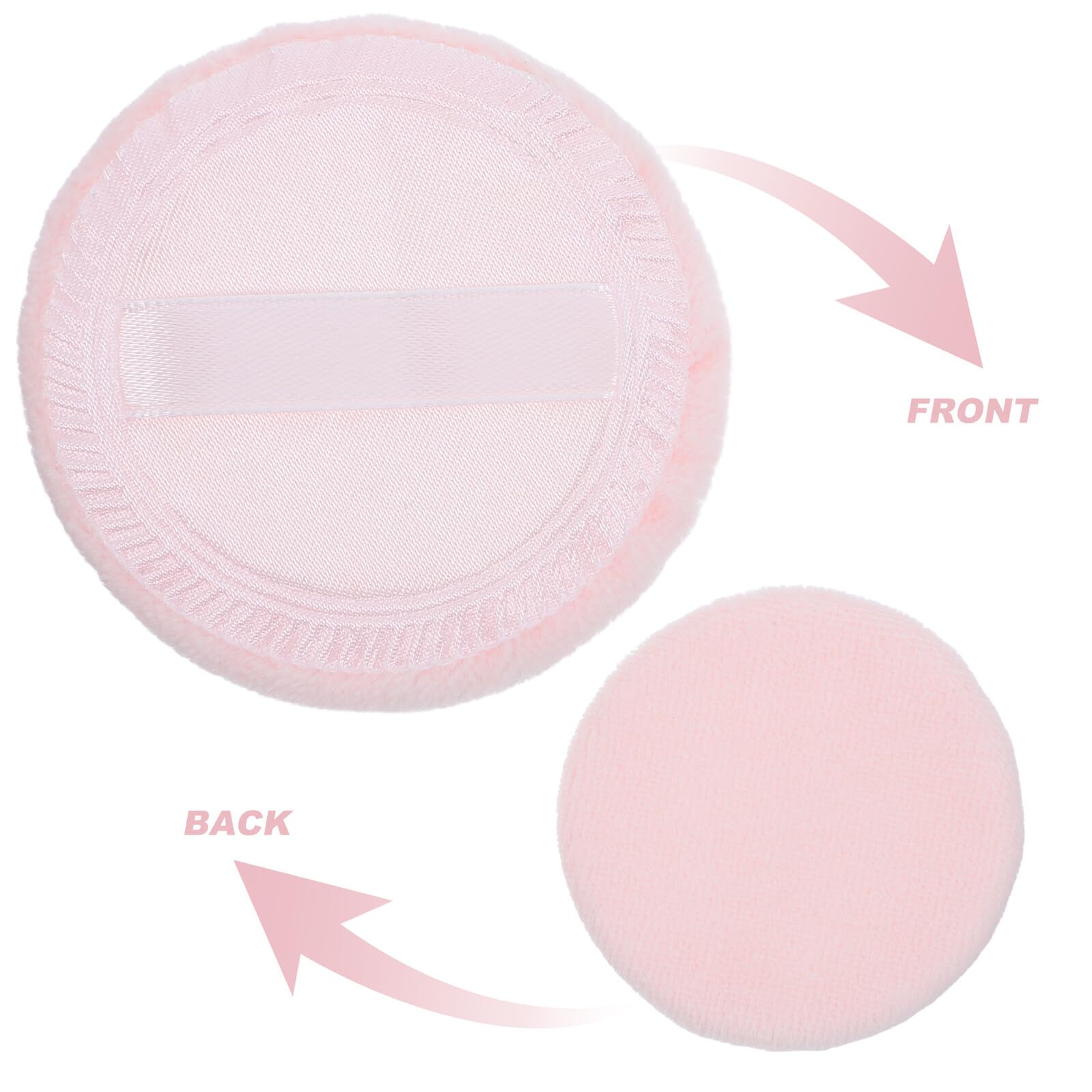 NOLITOY Lot de 20 Houppettes à Poudre Rose en Coton et Velours, 60 MM X 7 MM, Applicateurs Compacts pour Maquillage, Fixation Longue Durée, Adaptées pour Visage et Retouches Voyage