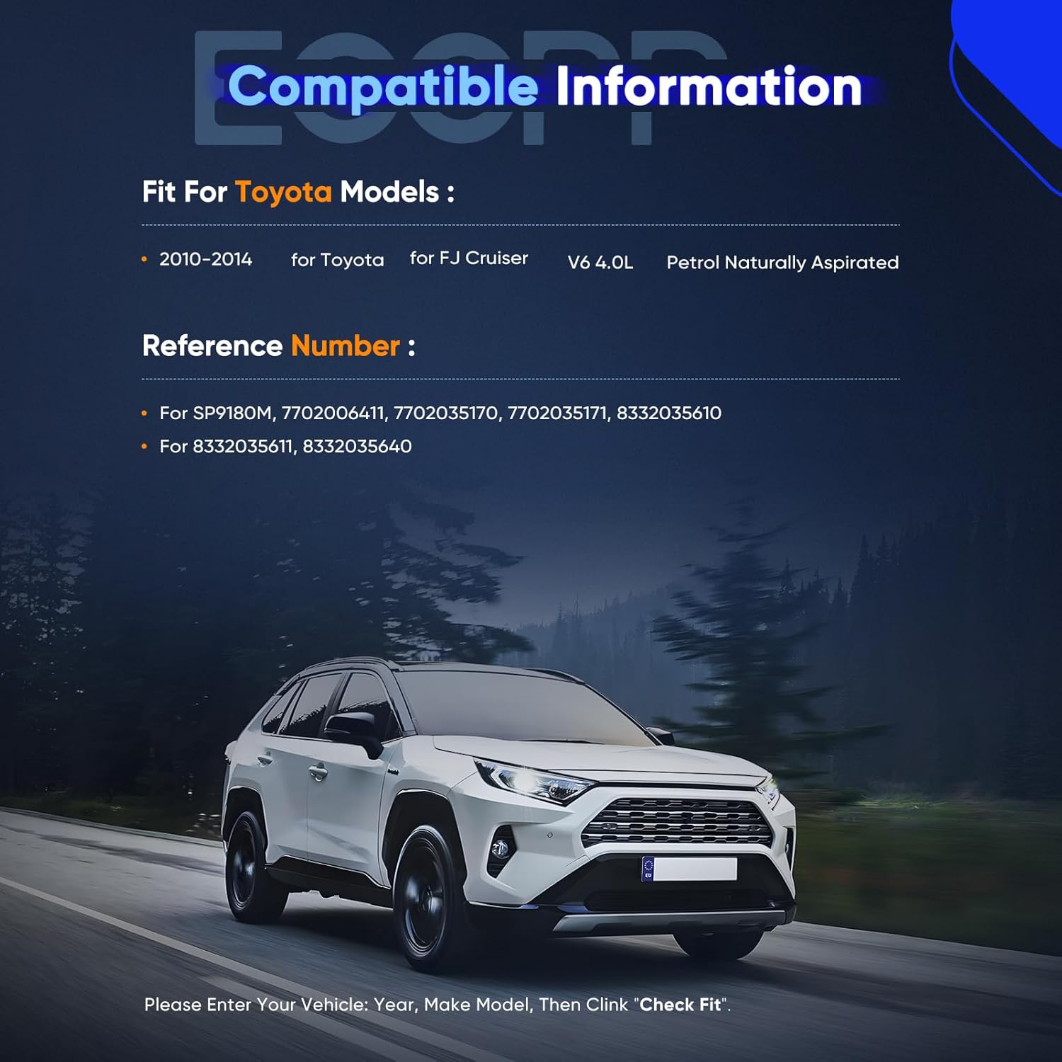 ECCPP Fuel Pump Assembly SP9180M Compatible with Toyota FJ Cruiser 2010 2011 2012 2013 2014 V6 4.0L Petrol Naturally Aspirated, Replaces 7702006411, 8332035610