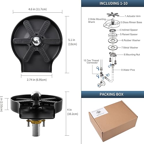 Miniatura 6 de LWJenjoy Enjuagador de vidrio para accesorios de fregadero de cocina lavadora rápida para accesorio de fregadero enjuagador de vasos para limpiador