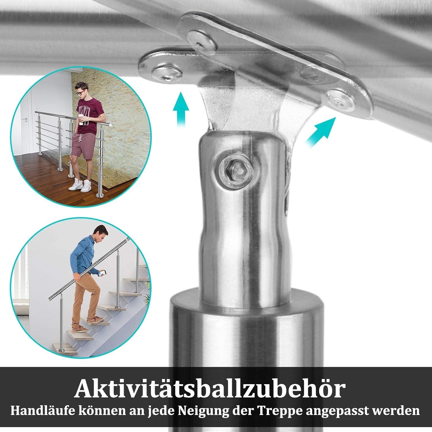 SAILUN 160cm stair railing stainless steel - 0 crossbar