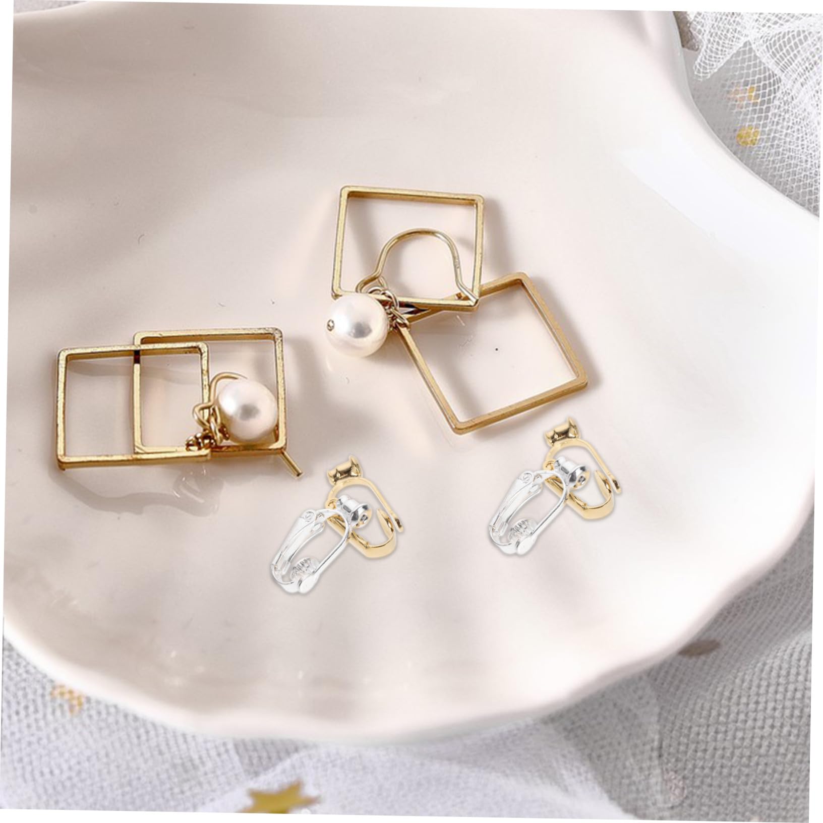 Convertitori per Orecchini a Clip Fai da Te 20 Pezzi in Rame | Oro e Argento, Resistenti allo Sbiadimento e Delicati sulla Pelle, per Creazioni di Bigiotteria
