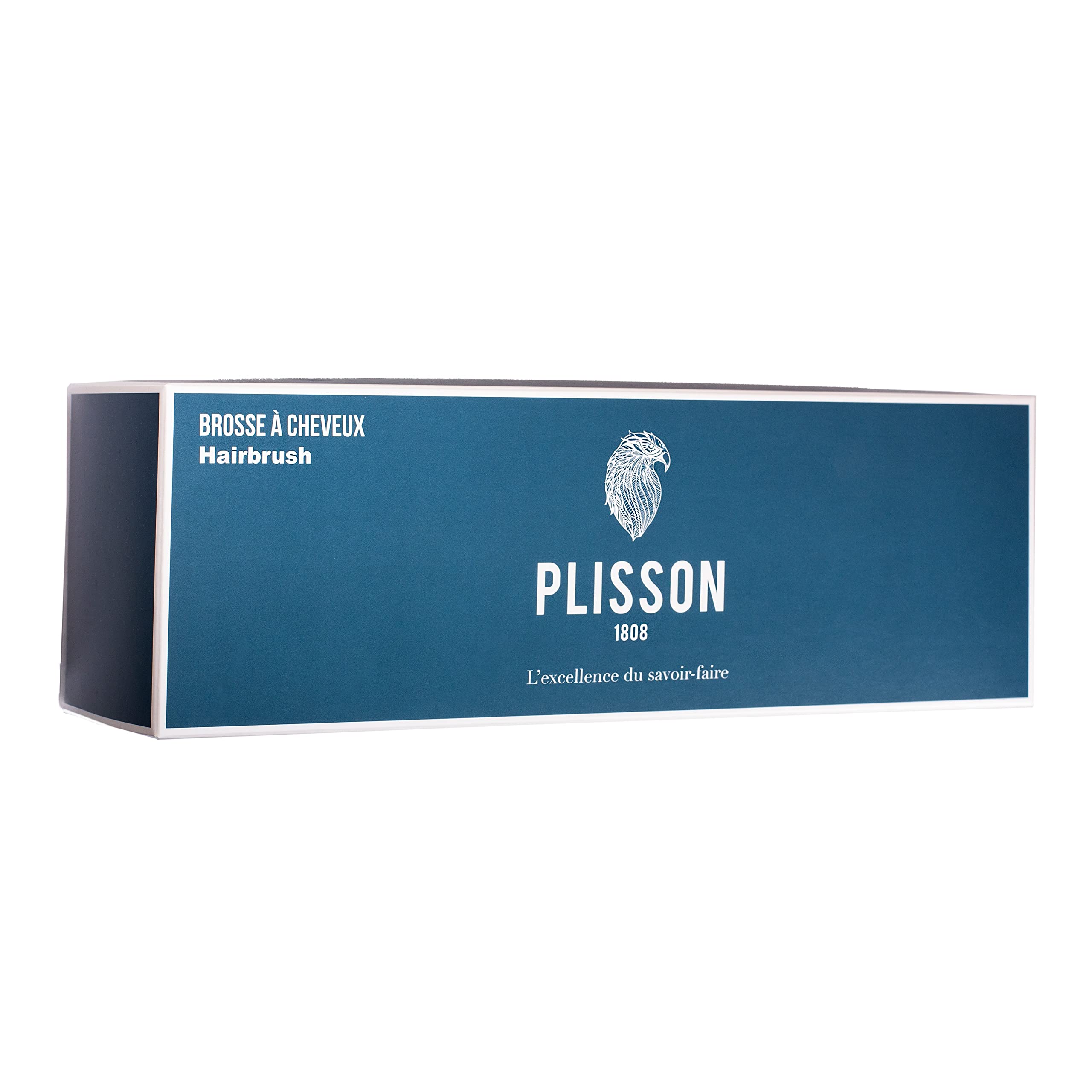 Plisson – Cepillo de pelo para hombre, cepillo plano tradicional, madera natural, 100% puro pelo de jabalí – Fabricación francesa
