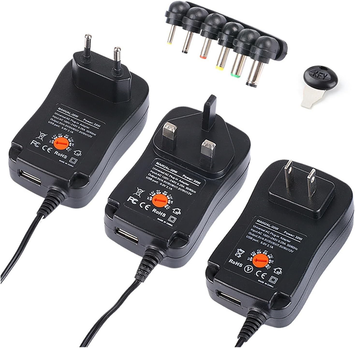 Multifunctional Adjustable Power Supply 3V-12V Power Supply 30W Power Adapter Monitoring Power LED Strip Power