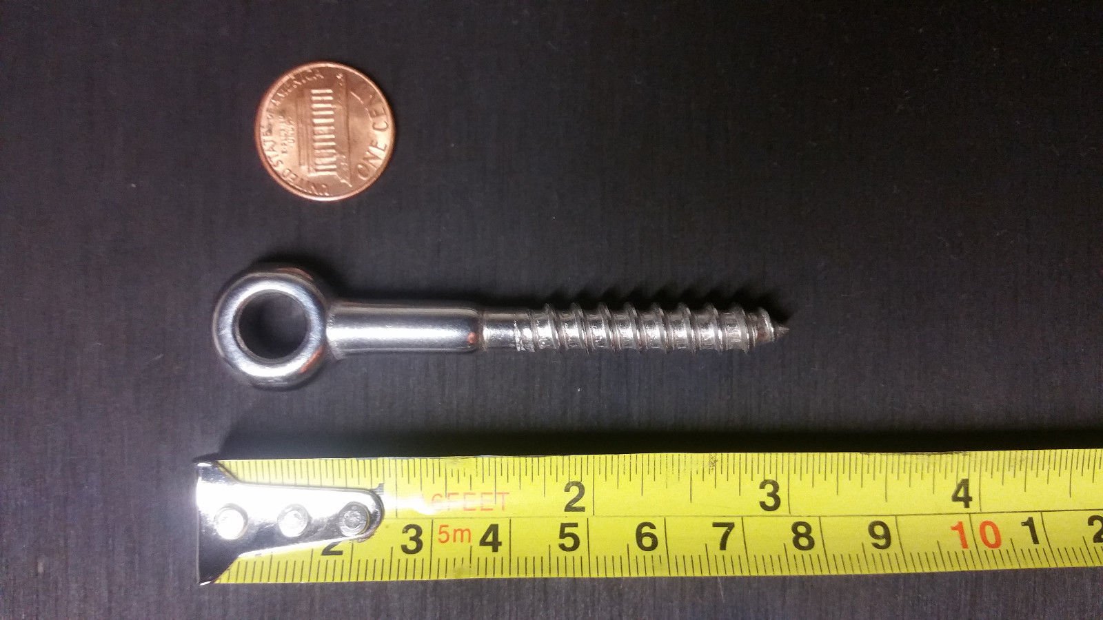 Heavy Duty 4 x Marine Grade Stainless Steel lag Screws Lifting Eyebolts Eye Bolt 8/60mm