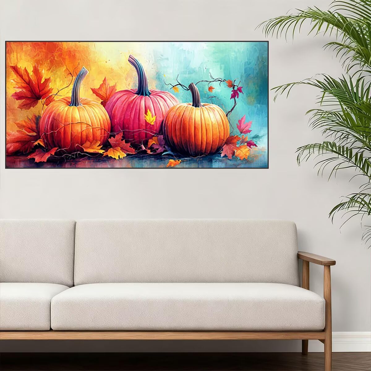 Paint by Numbers Zucca, Dipingere con i Numeri Adulti Autunno, Fai Da Te Quadri da Dipingere Numerati, Kit di Pittura Acrilica per Principianti, Hobby Creativi Adulti, Decorazioni Casa, 220x100cm U-65