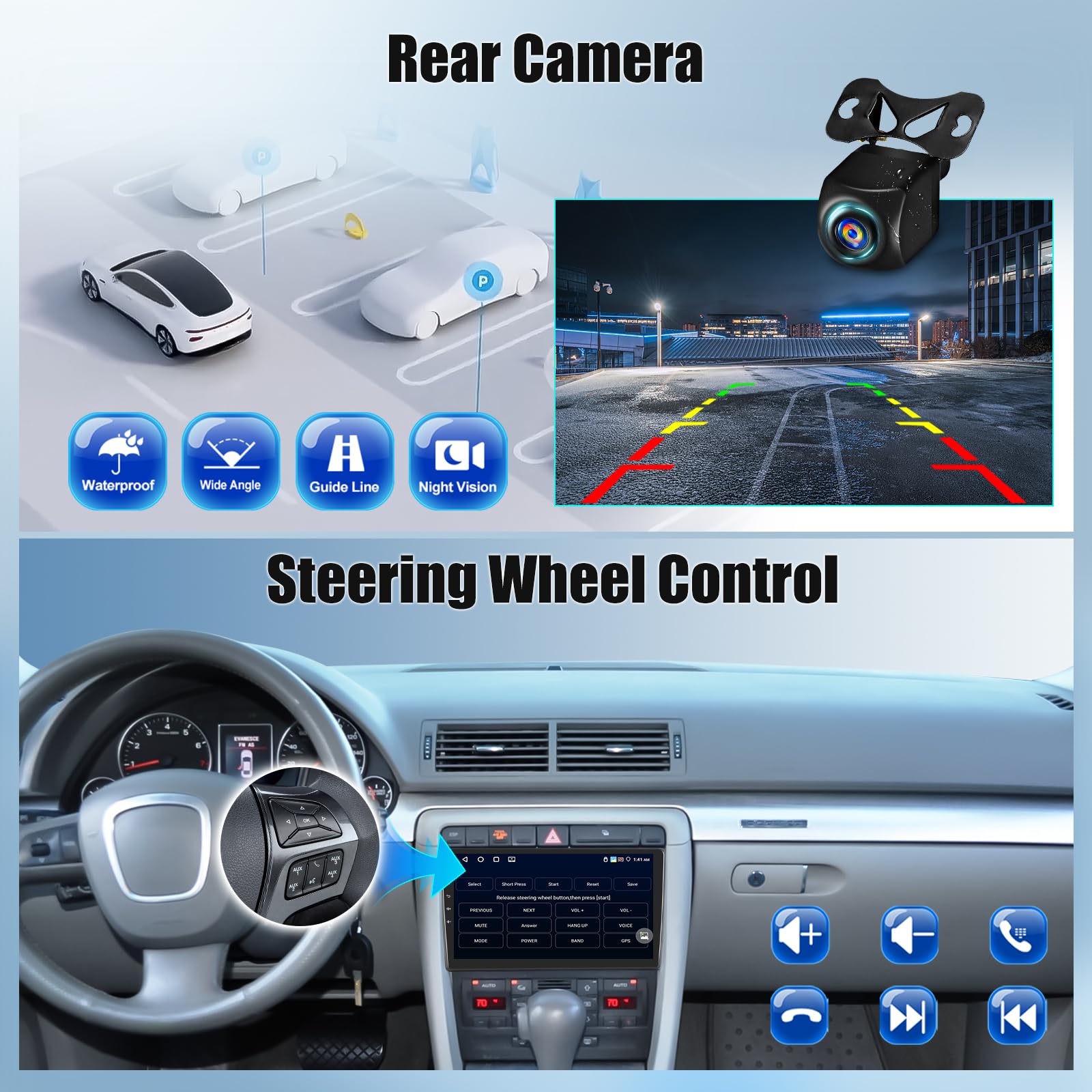 OiLiehu Android 13 Autoradio Für Audi A4 B6/B7 - 9 Zoll Mit CarPlay & Rückfahrkamera