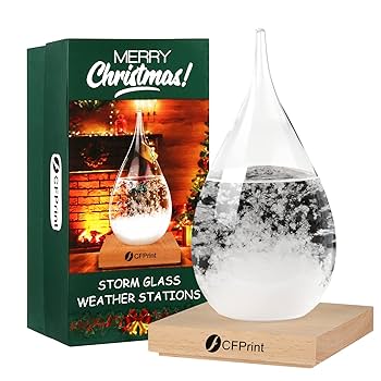 Storm Glass Weather Predictor, Round Glass Barometer Bottle
