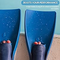 Vista 3 de Sporti Aletas de natación para adultos y niños para natación en piscina - Aletas flotantes largas para natación y snorkel - Aletas de natación