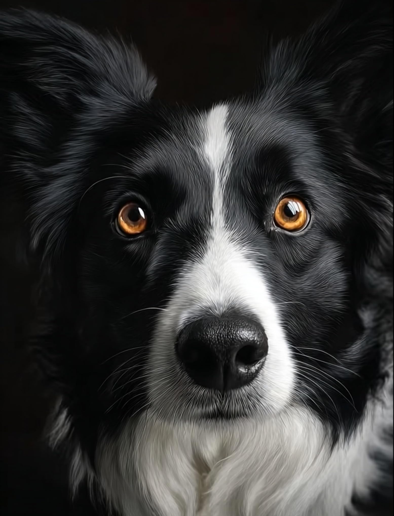 WANGWANGMIAO Paint by Numbers for Adults Beginner,Border Collie Acrylic Painting by Number Kits on Canvas for Home Wall Decor Gift 16x20 Inch，with Frame