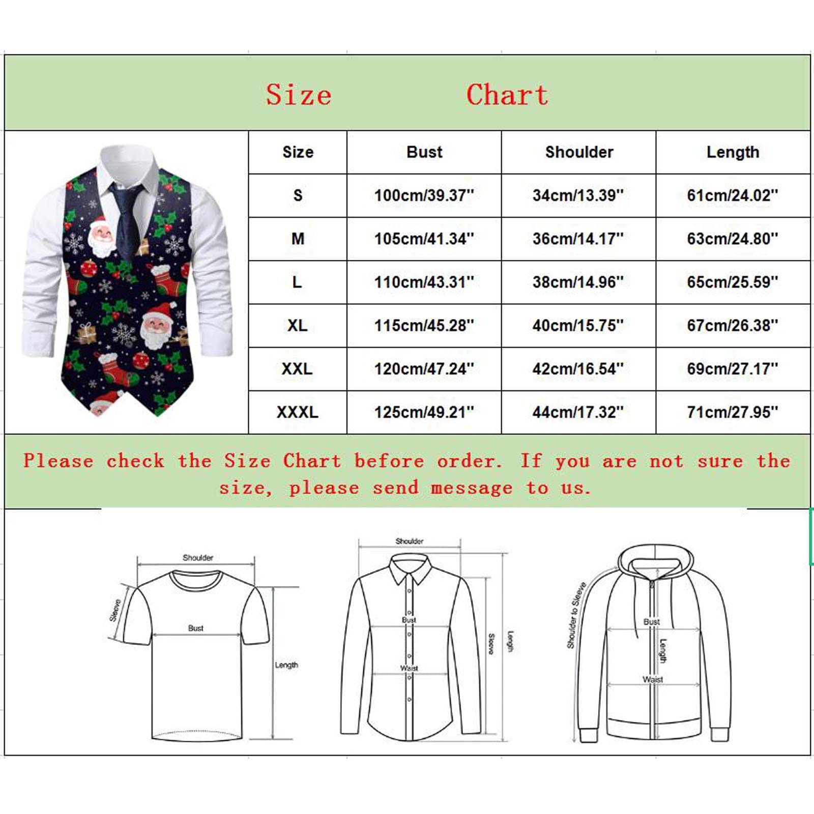 Mens Christmas Suit Vest Christmas Waistcoat Mens Fun Waistcoat Fun Xmas Festive Happy Xmas Waistcoats V Neck Sleeveless Slim Fit Party Costumes Party Dress Up Vest Suit - Image 5