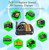 Vista 2 de DCB119 Car Charger Replace Dewalt 20v 12V Battery Charger DCB119 to Charge DCB201 DCB202 DCB203 DCB205 DCB206 DCB606 DCB609