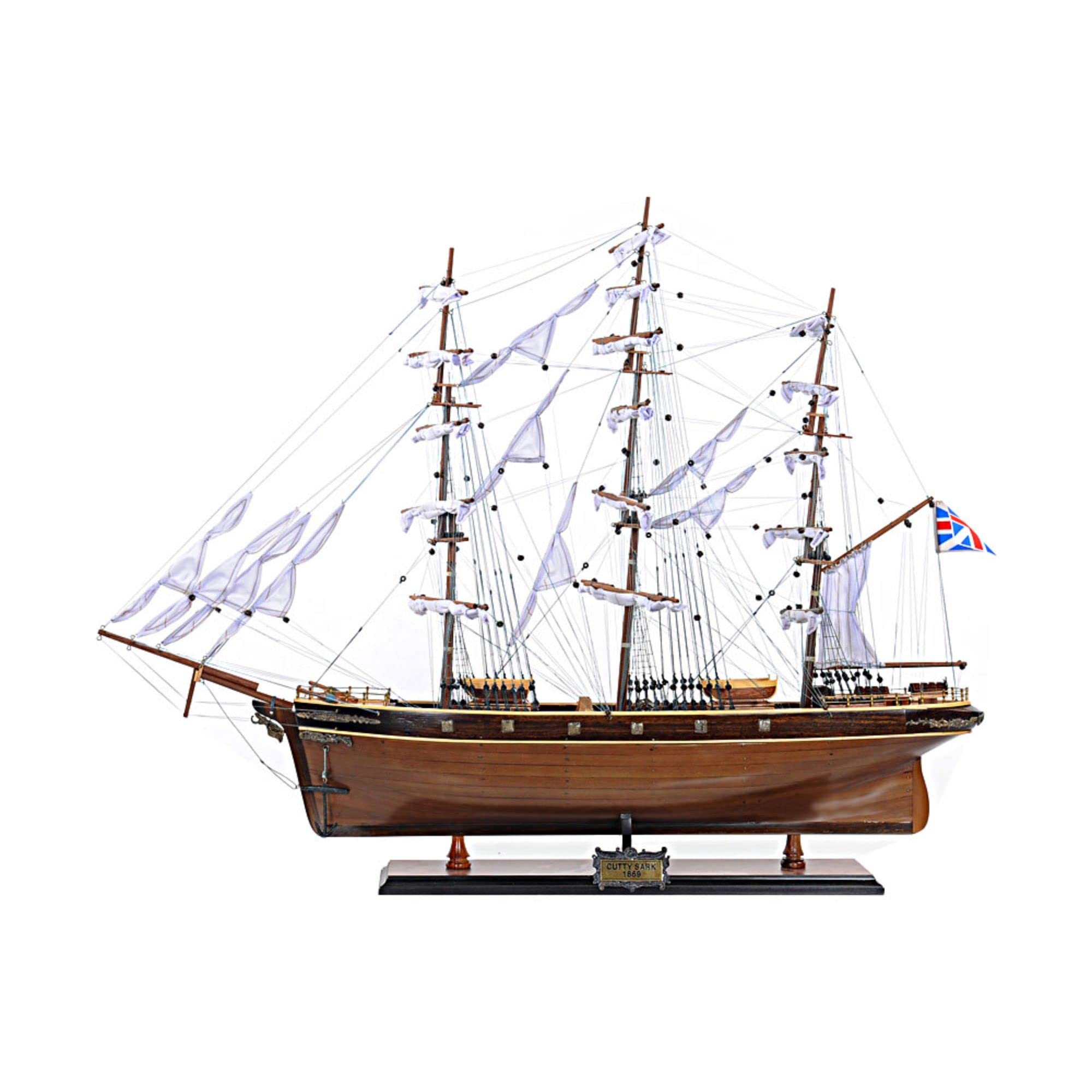 Old Modern Handicrafts Cutty Sark Clipper Ship Model - Fully Assembled Ship Model - Exquisite Decorative Piece for Home & Office- 34.0L x 12.0W x 27.5H Inches