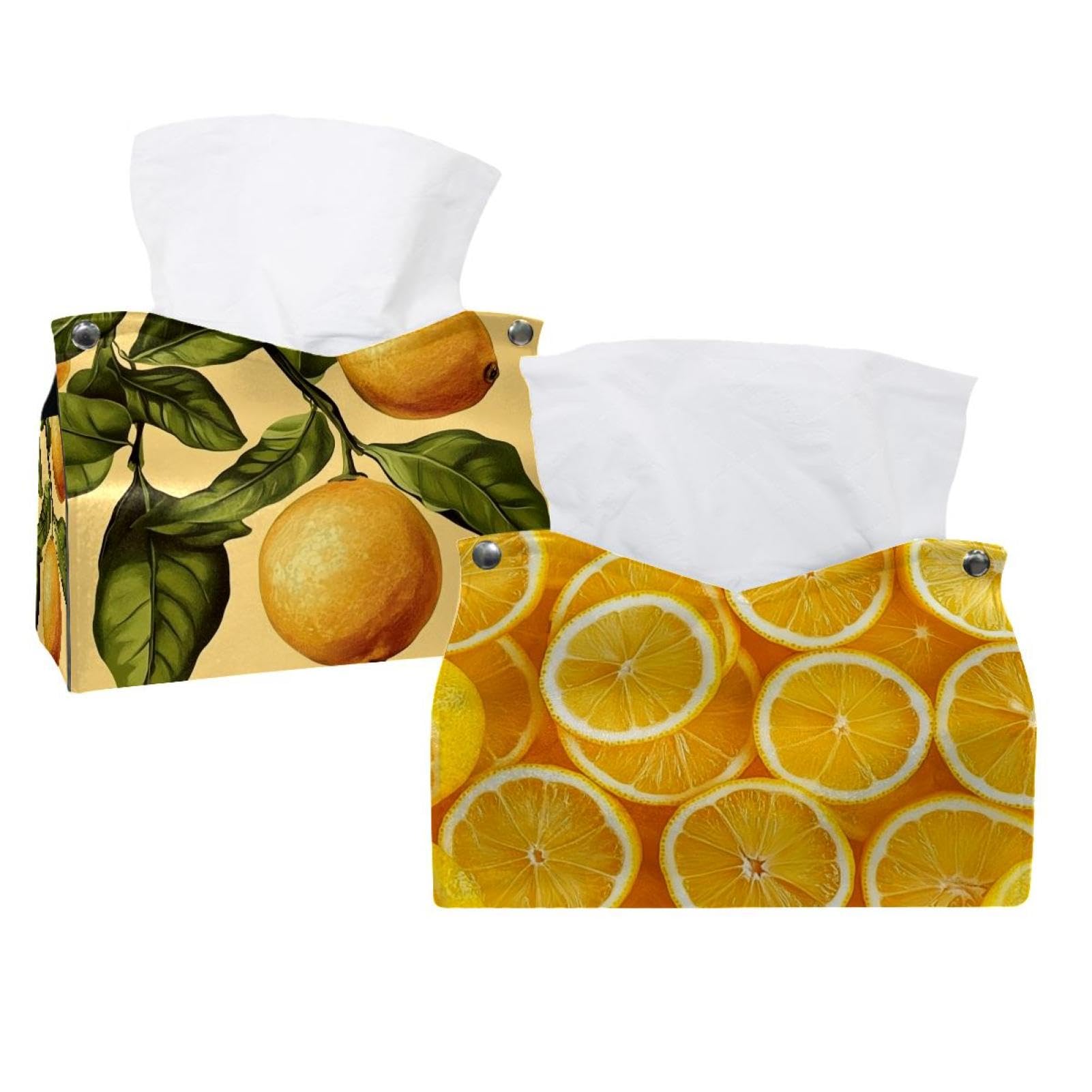 Boîte à mouchoirs motif citron pour décorer les tables de restaurant