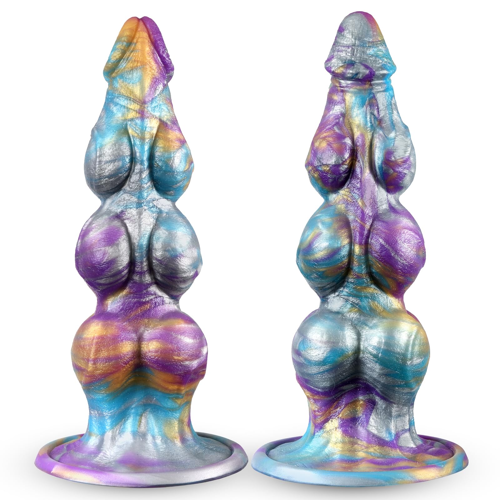 G-Spot Dildo with Suction Cup,  Monster AnalDildo with 3 Knots for Training, Soft Silicone Prostate Massager, Anal Stretcher Fantasy Toy for Men and Women: 9.8in