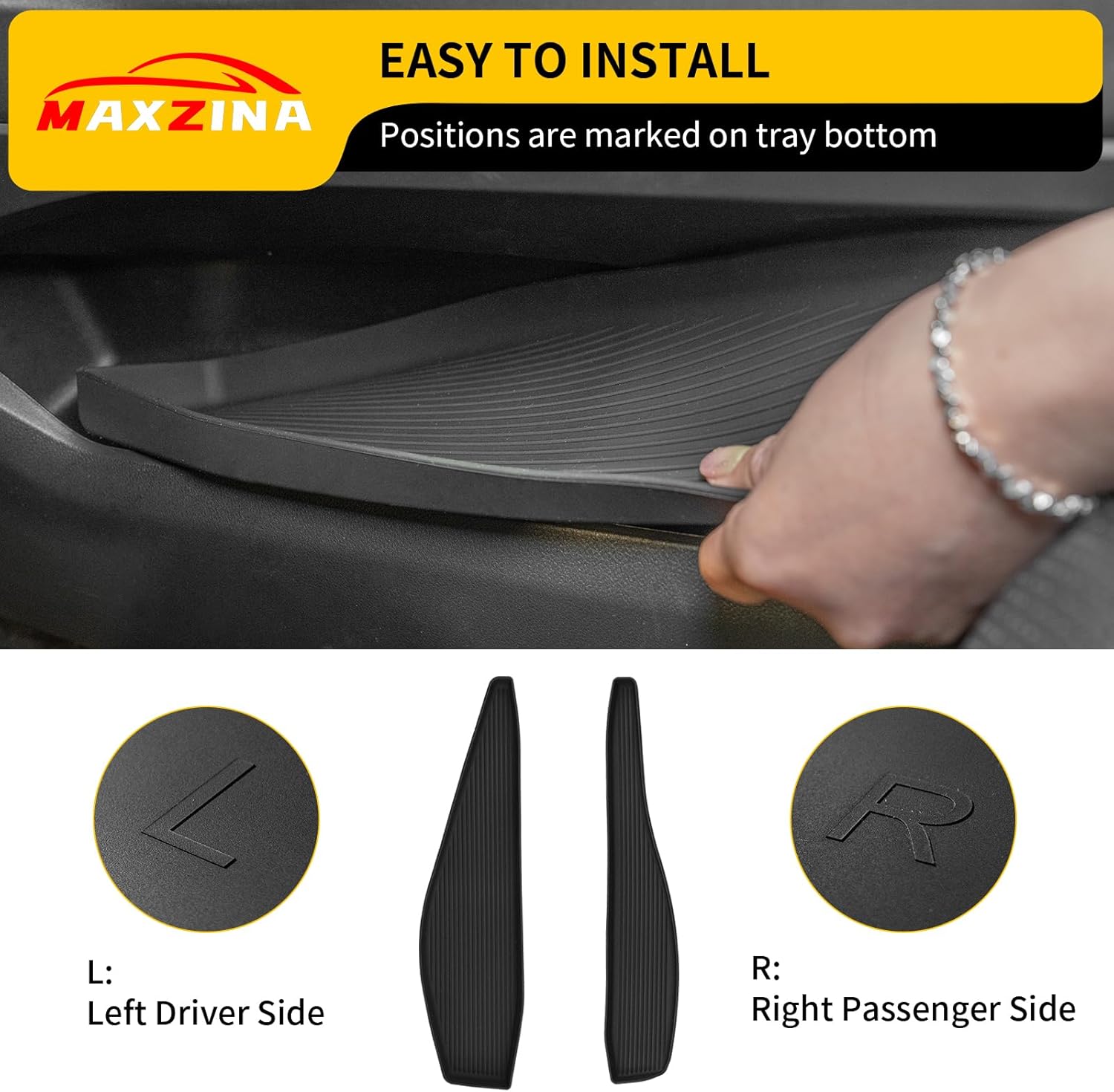 Gear Shift Side Storage Compatible with 2021-2025 Ford F150 Silicone Center Console Side Lower Storage Tray Gear Shifter Organizers 2PCS for 2024 F-150 Accessories