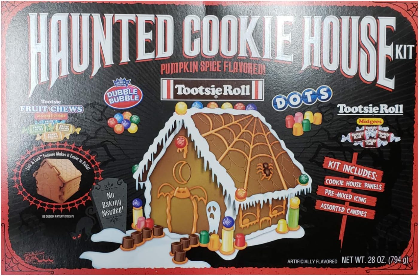 Halloween Haunted Cookie House Kit, Pumpkin Spice Cookie Flavored