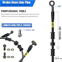 Vista 3 de Manguera de aceite hidráulico para motocicleta Fewfuss - Línea de aceite 28 28 grados M10 de acero trenzado para freno y embrague para moto