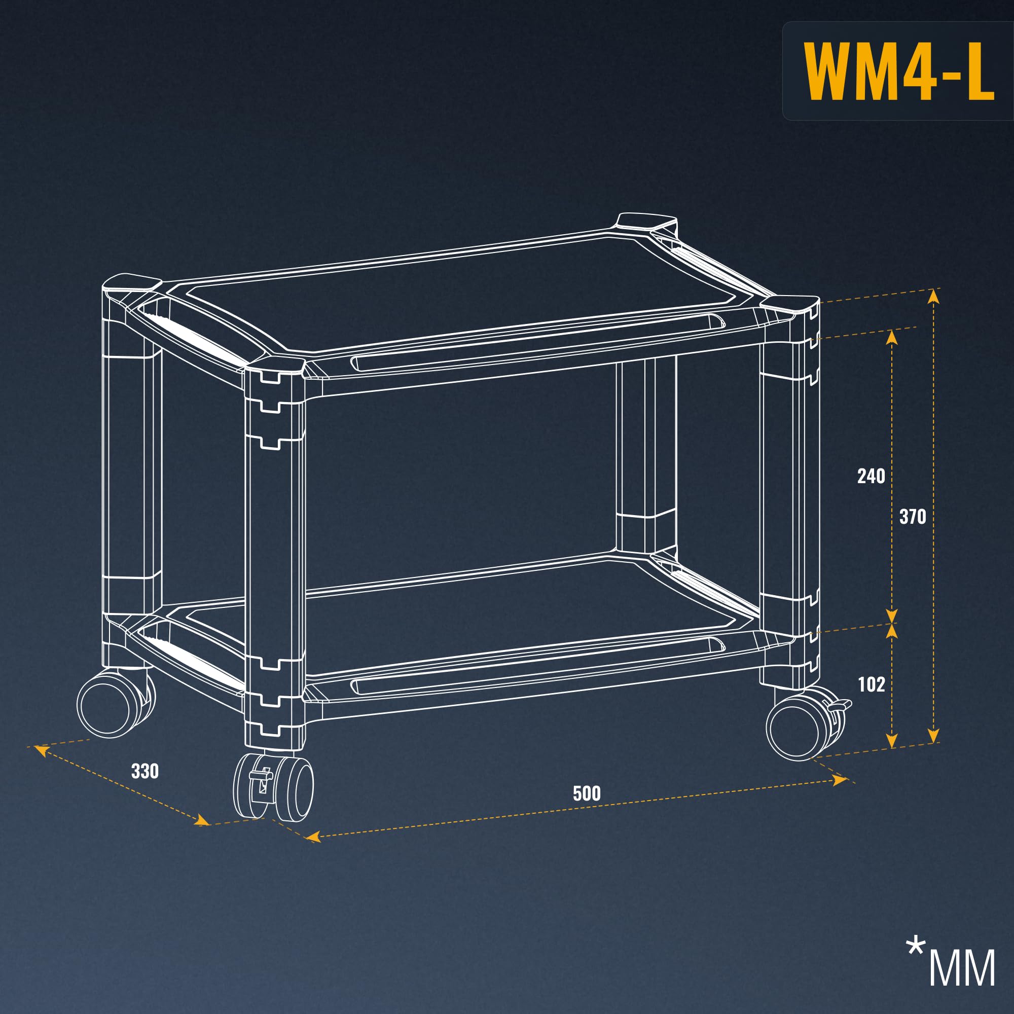 RICOO Support Multi-Rangement PC imprimante WM4-L Table Meuble Caisson de Bureau 2 Niveau x casier Armoire Ordinateur Portable Stand Tablette