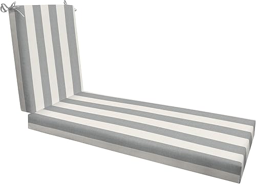 Honeycomb Cojín para diván color gris piedra a rayas para exteriores Relleno sintético reciclado, resistente a la intemperie, reversible, cómodo y