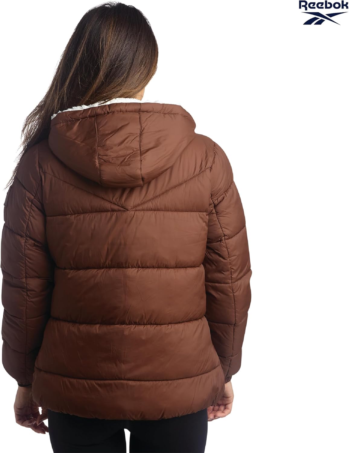 Reebok Womens Puffer Jacket - Heavyweight Quilted Parka Winter Coat - Fully Faux Fur Lined Ski Jacket for Women - Image 6