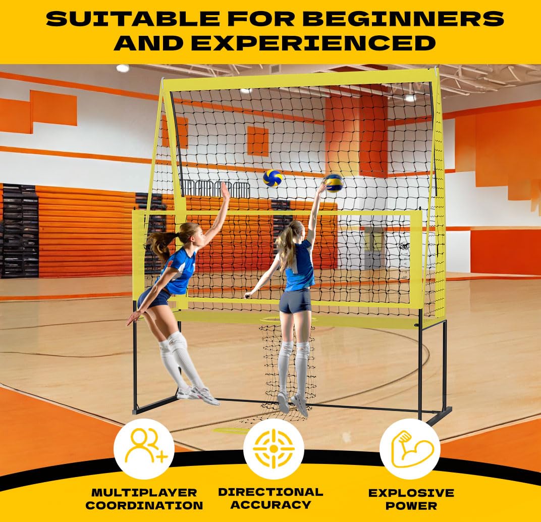 Yoving Volleyball Trainingsnetz 3,4m x 2,4m für Aufschlag Dunking Techniktraining