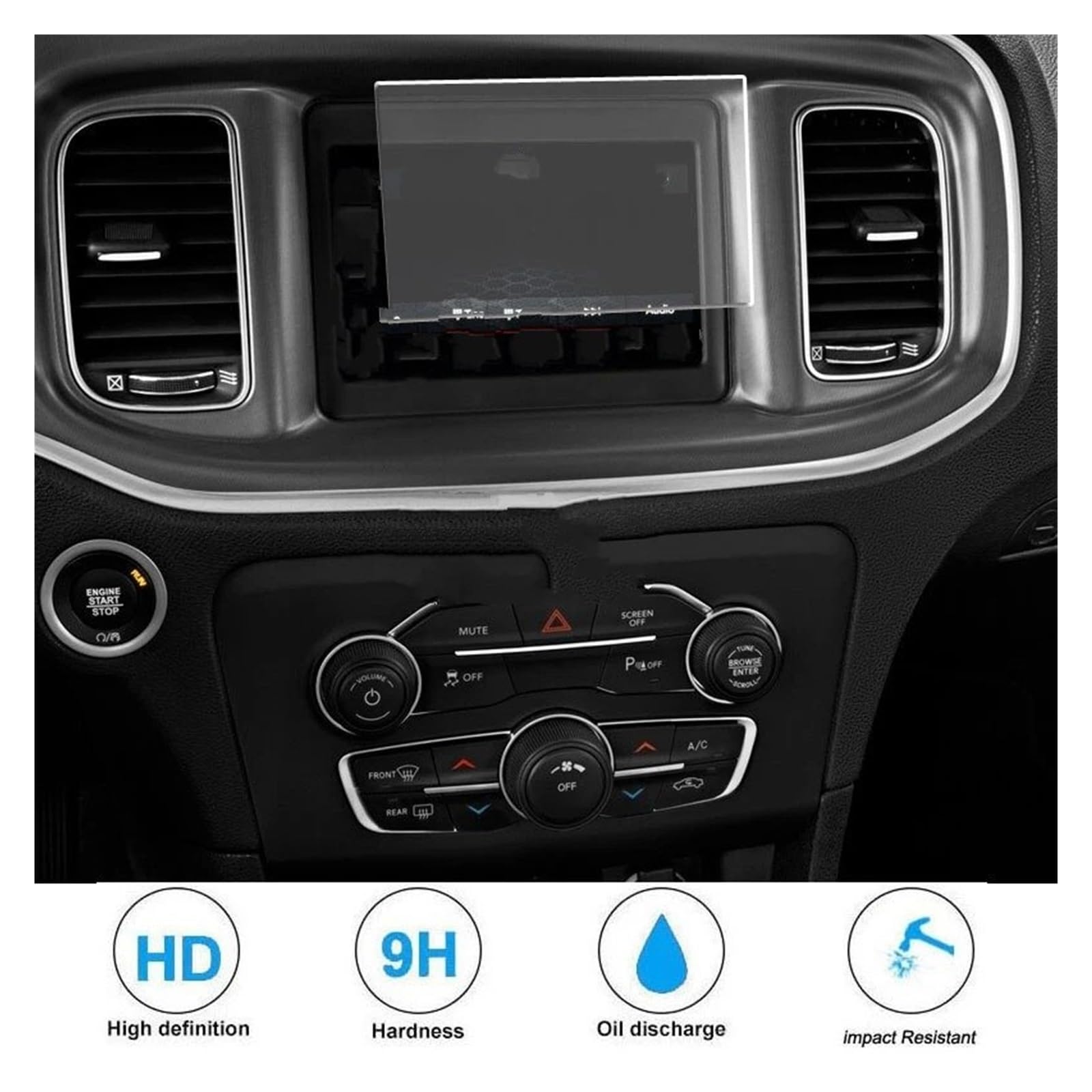 Tempered Schutzfolie 8,4 Zoll Displayschutzfolie Aus Gehärtetem Glas Für Dodge Für Charger Für Challenger Mit GPS-Navigationssystem 2017–2021