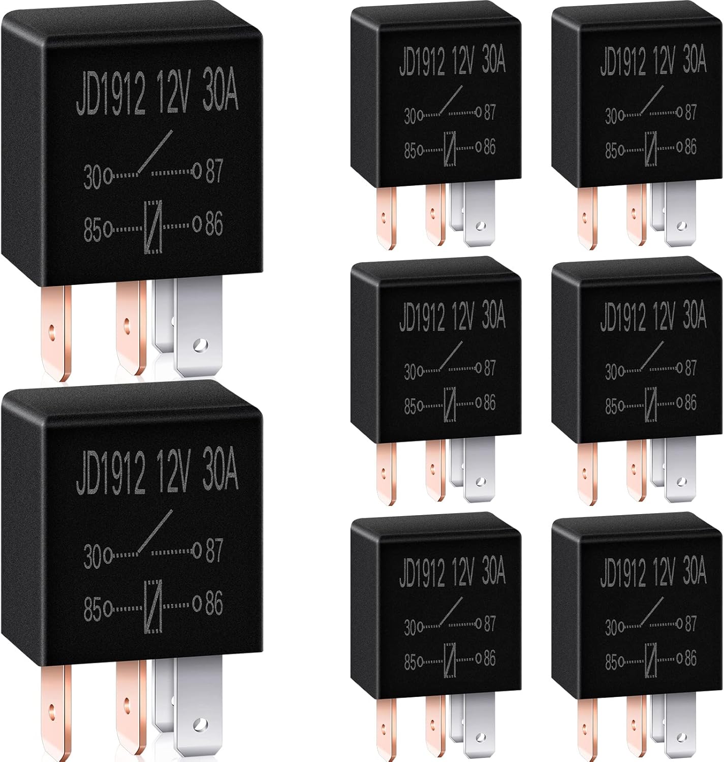 8 Pcs 4 Pin Relay Car Heavy Duty Relay Switch 12V 30 Amp Electrical Car Relay Switch