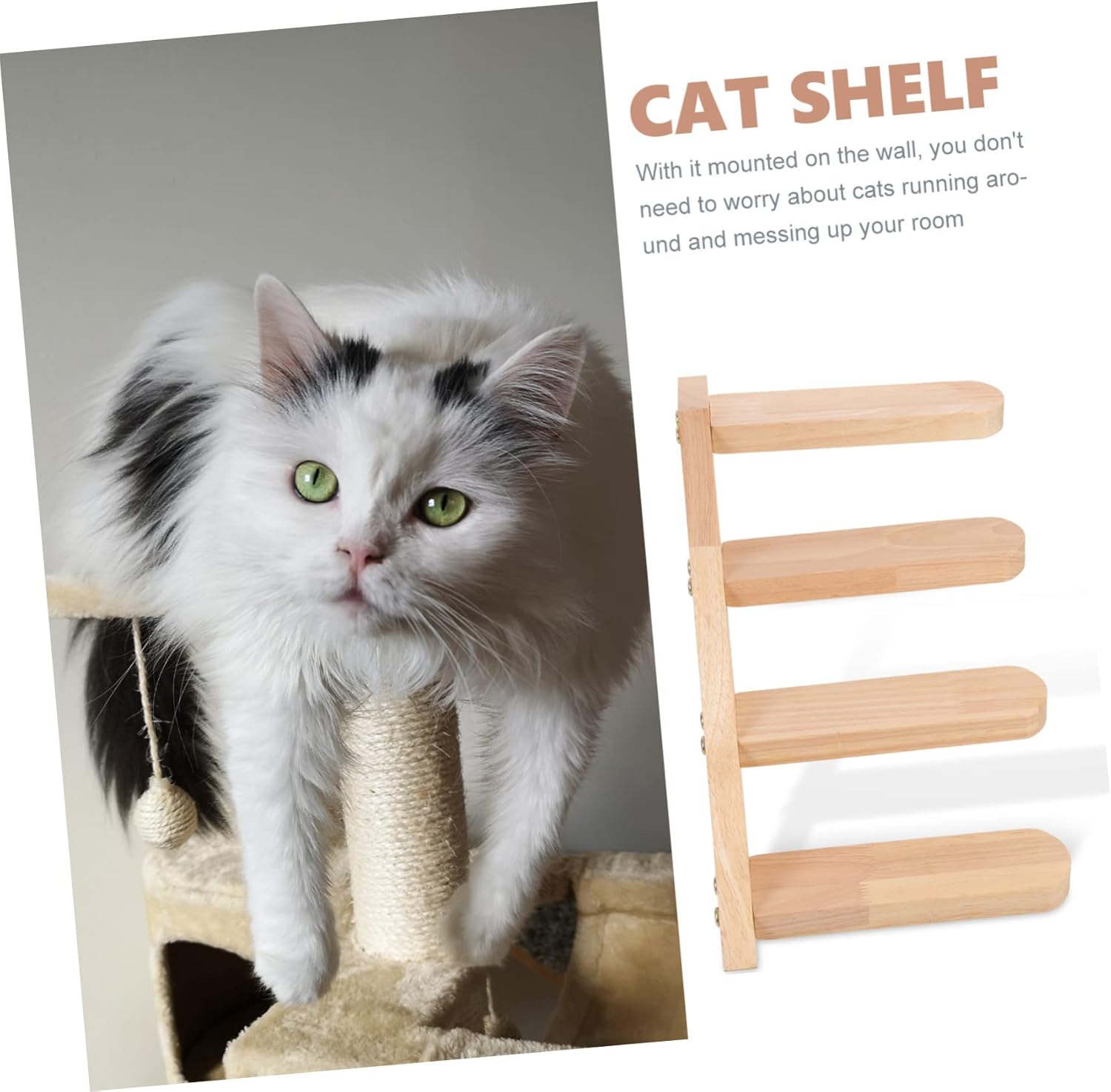 Professional Cat Shelf Cat Climbing Stairs Wall Steps Climbers for Indoor Wooden Platform